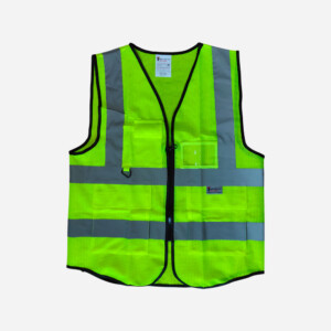 SPARTAN GUARD SAFETY VEST 120GSM, FABRIC/MESH MULTI POCKET ZIPPERED GREEN