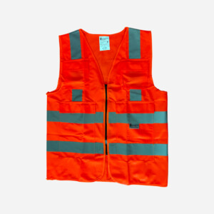 SPARTAN GUARD SAFETY VEST 120GSM, MULTIPOCKET/ZIPPERED ORANGE